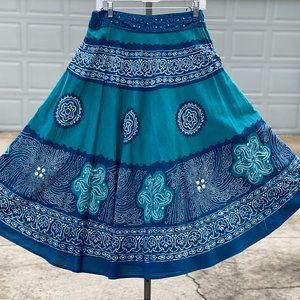 A Byer Juniors cotton boho batik sequin skirt